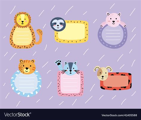 Six cute planner notes Royalty Free Vector Image