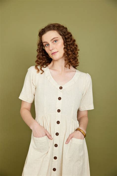 Cotton Flax Dress in Cream – Pana Mina