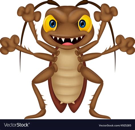 Scary cockroach cartoon Royalty Free Vector Image