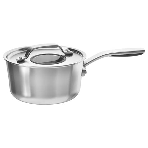 SENSUELL stainless steel, grey, Saucepan with lid - IKEA