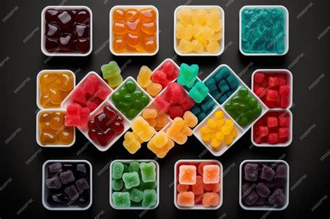 Premium AI Image | Generative AI illustration of vast array of different gummy bear flavors in ...