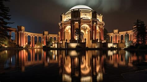 Premium AI Image | Night view of Palace of Fine Arts