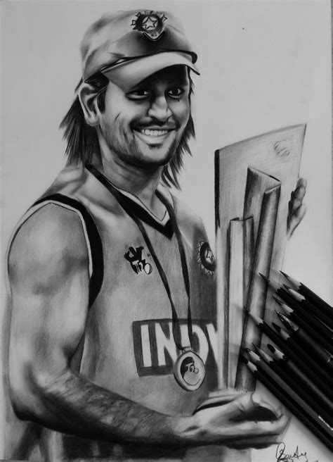 Top more than 115 ms dhoni sketch drawing - seven.edu.vn