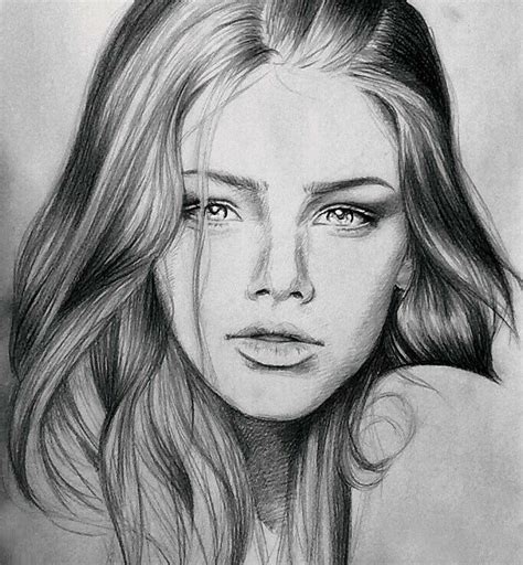 Handmade Pencil Sketch, Realistic Sketch of Girl - agrohort.ipb.ac.id