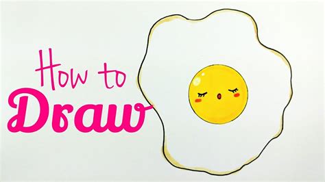 HOW TO DRAW FRIED EGG | Fried Egg Drawing Tutorial For Beginner | Step ...