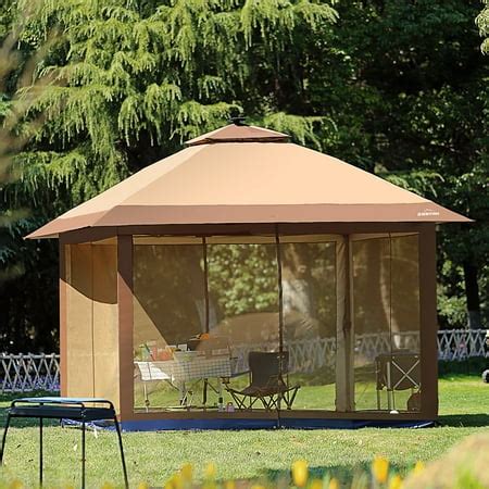 12' x 12' Outdoor Gazebo Canopy with Mosquito Netting and Solar LED - Walmart.com