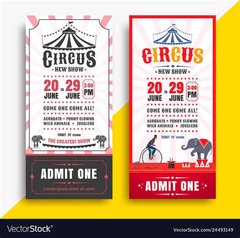 Circus show tickets Royalty Free Vector Image - VectorStock