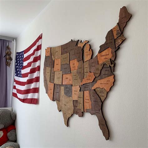 Wooden US Map of United States Wood Wall Art USA Travel Map - Etsy