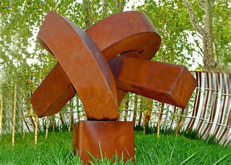 Abstract Rusted Metal Sculpture , Contemporary Rusted Steel Garden Art