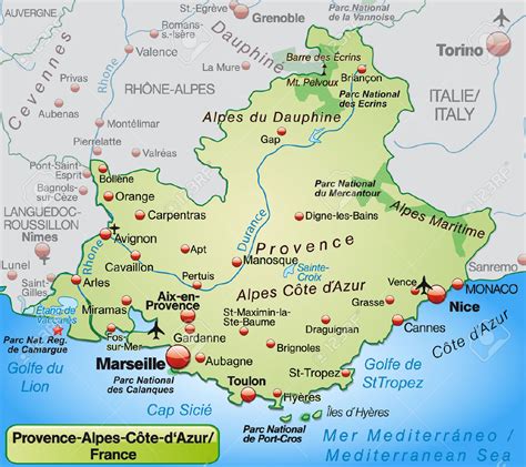 Map Of France Showing Provence - United States Map