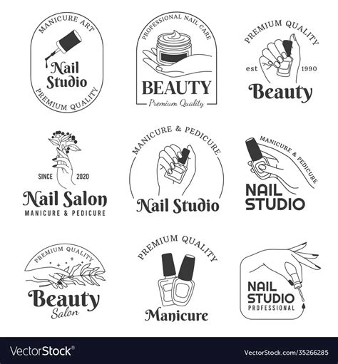 Nail salon logo manicure and hand care cosmetic vector image | Salon logo, Nail salon design ...