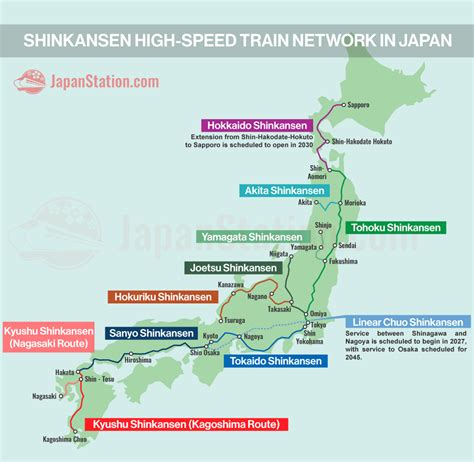 Map of Shinkansen high-speed train network in Japan – Japan Station