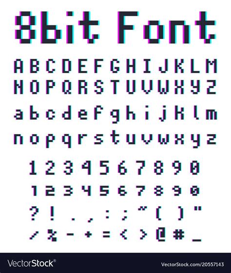 8bit font alphabet, retro style game type. Download a Free Preview or ...