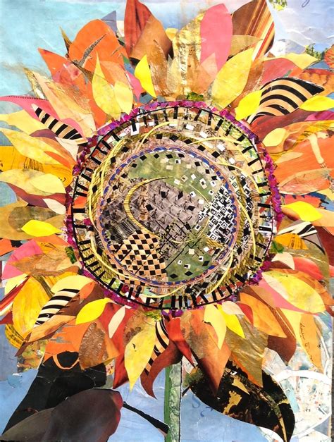 Image result for sunflower mixed media art | Collage art mixed media, Paper collage art ...