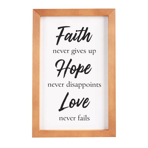 Buy Faith Hope Love Wall Decor Sign. 15x9 Wooden Modern Farmhouse Christian Wall Art ...