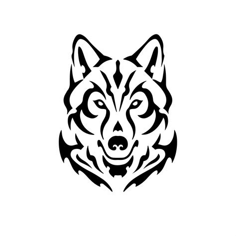 Wolf Face Stencil Tattoo