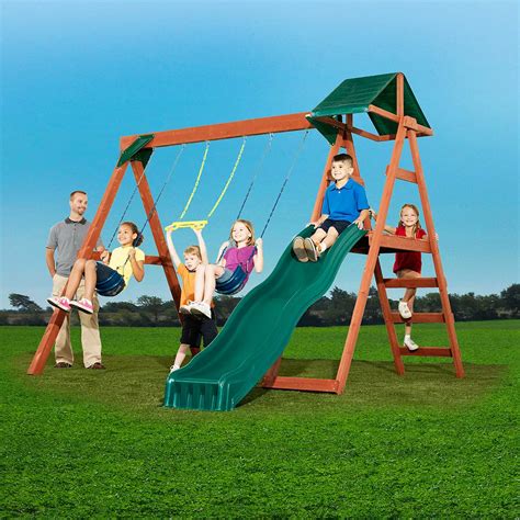 Swing-N-Slide McKinley Ready-to-Assemble Swing Set with Cool Wave Slide | The Home Depot Canada