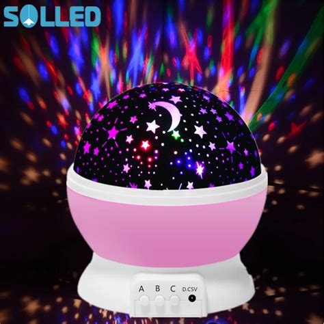 360 Rotating Galaxy Night Light Romantic Cosmos Star Moon Sky Projector Relaxing Lamp Bedroom ...