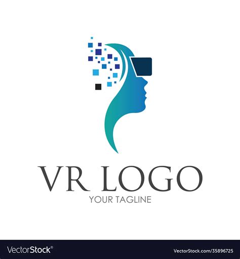 Virtual reality logo design template Royalty Free Vector