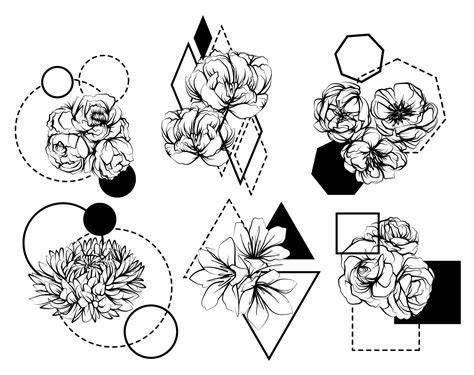 Tattoo flowers hand drawing sketch black and white 6006147 Vector Art at Vecteezy