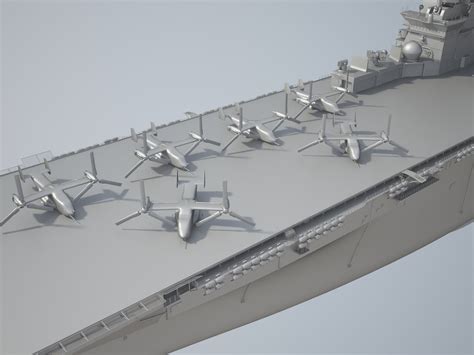 USS America LHA-6 Carrier 3D Model by SQUIR