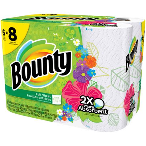 Bounty Full Sheet Big Roll Printed Paper Towels, 6 rolls - Foods Co.