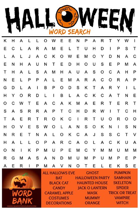 Best Printable Halloween Word Search Worksheets For Free At | Hot Sex Picture