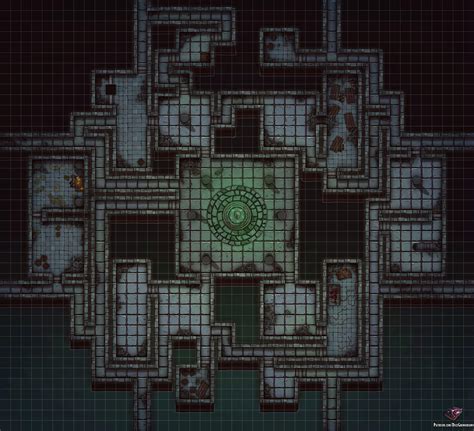 Decaying Dungeon Battle Map 45x41 : r/dndmaps