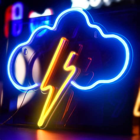 Buy KOICAXY Neon Sign, Acrylic Cloud Lightning Led Neon Light Wall ...