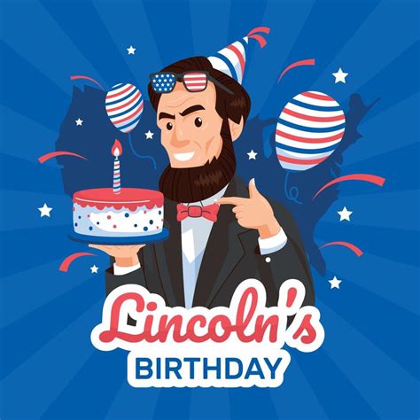 Abraham Lincoln's Birthday Concept with Birthday Cake and Baloon ...