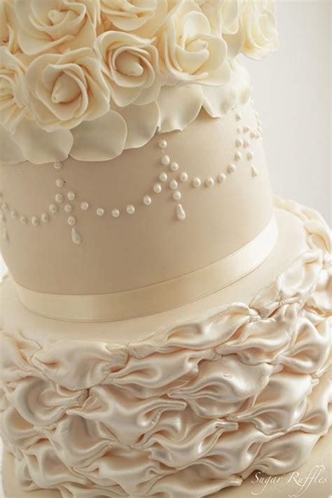 Ivory Wedding - Ivory & Champagne Wedding Cake #1987580 - Weddbook