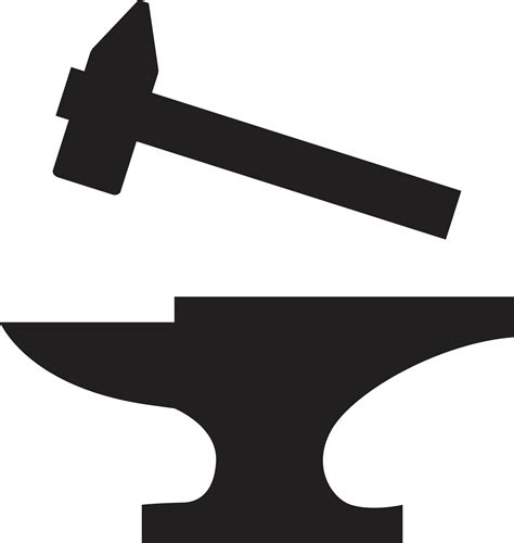 blacksmith icon on white background. anvil and hammer sign. anvil with hammer symbol. flat style ...