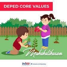 The core values: “Maka-Diyos, Makatao, Makakalikasan at Makabansa” are ...