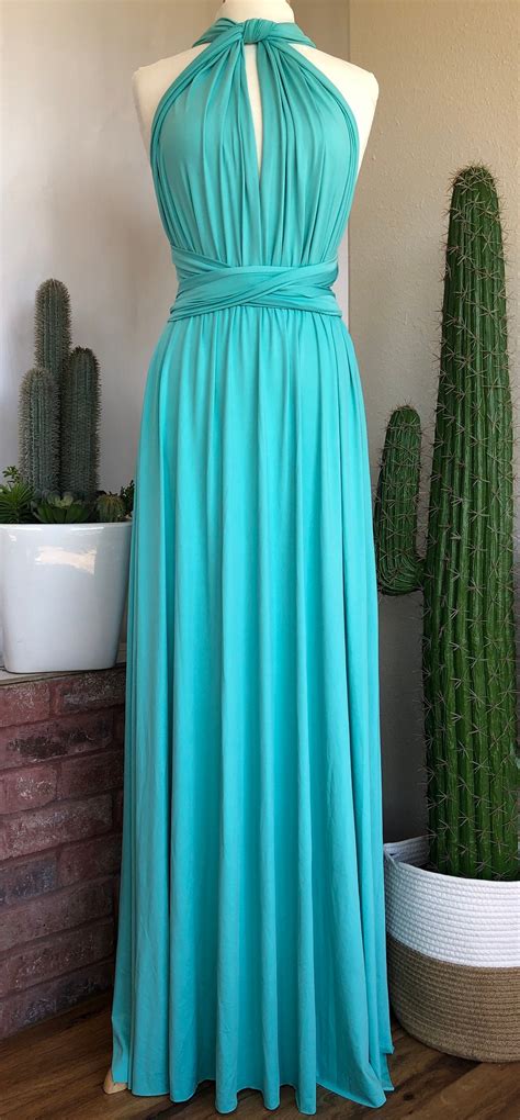 AQUA BLUE Bridesmaid Dress/ CUSTOM LeNGTHS/ Convertible Dress / Infinity Dress/ Multiway Dress ...