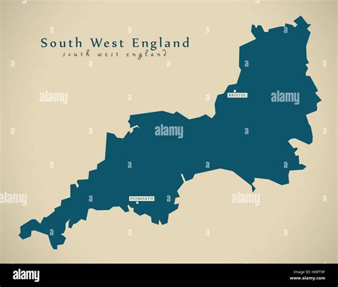 South west of england map hi-res stock photography and images - Alamy