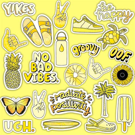 Printable Stickers Yellow - Printable Word Searches