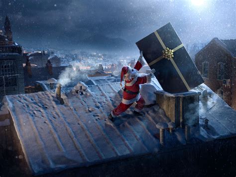 santa claus, christmas, celebrations, hd, 4k, gift, behance HD Wallpaper