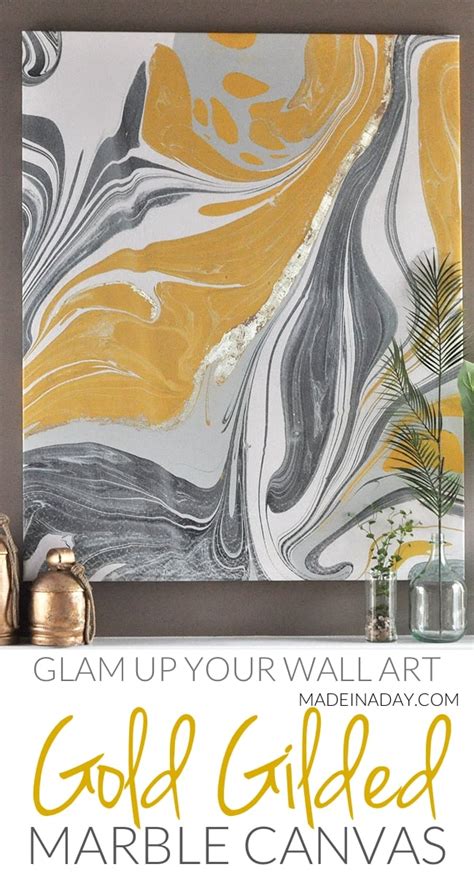 Gold Gilded Marble Canvas: Glam Up Your Wall Art | Made In A Day