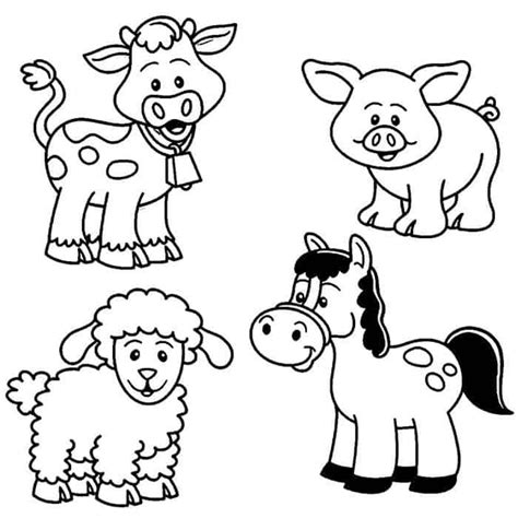 Farm Animal Head Coloring Pages