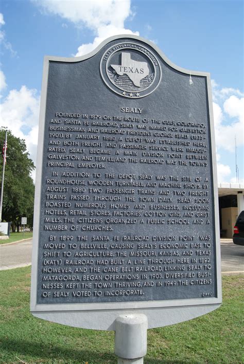 Sealy - TEXAS HISTORICAL MARKERS