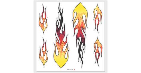 Red Hot Rod Flames Sticker | Zazzle