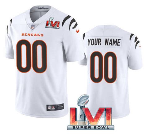 Men's Cincinnati Bengals ACTIVE PLAYER Custom 2022 White Super Bowl LVI Vapor Limited Stitched ...