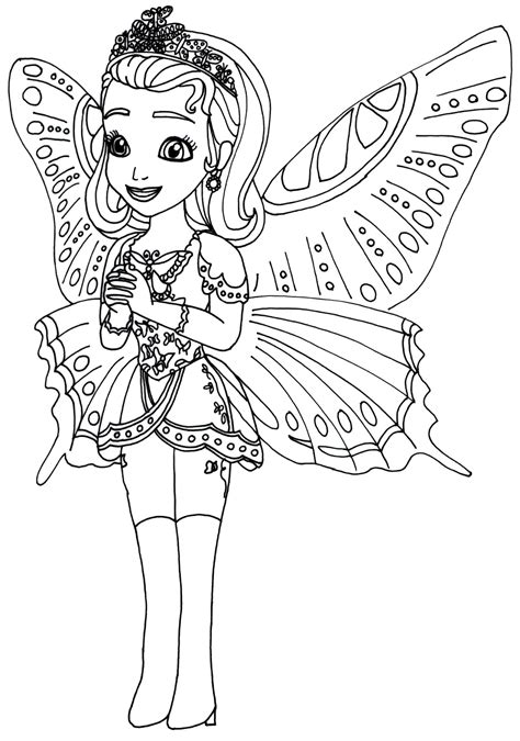 Sofia The First Coloring Pages: Princess Butterfly Sofia the First Coloring Page