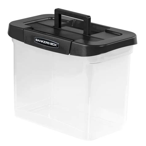 Bankers Box Clear Plastic Portable File Box with Black Lid - Walmart.com - Walmart.com