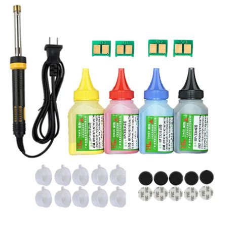 Refill toner Powder cartridge tool kit + 4 chip for HP CE320A 128a color LaserJet Pro CP1525N ...