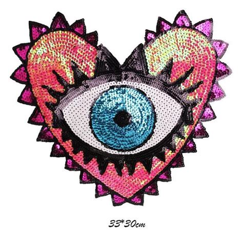 Big Eye Sequins Patch Applique Vintage Embroidered Patch - Etsy