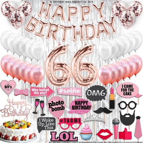 66th Birthday Decorations Birthday Party Supplies Sixty Six | Etsy