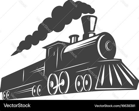 Vintage train isolated on white background design Vector Image