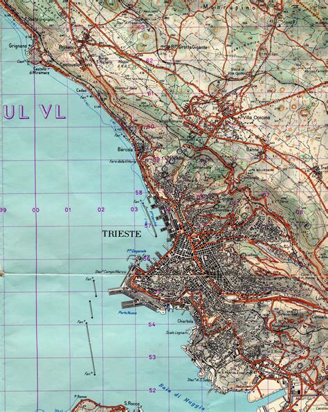 Phisical Map Trieste City - MapSof.net