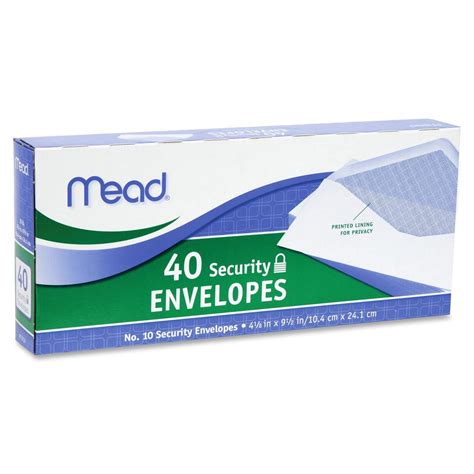 Mead #10 Security Envelopes, White, 40 Pack - Walmart.com